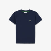LACOSTE T-Shirt Bambino/Bambina Basic In Cotone Blu