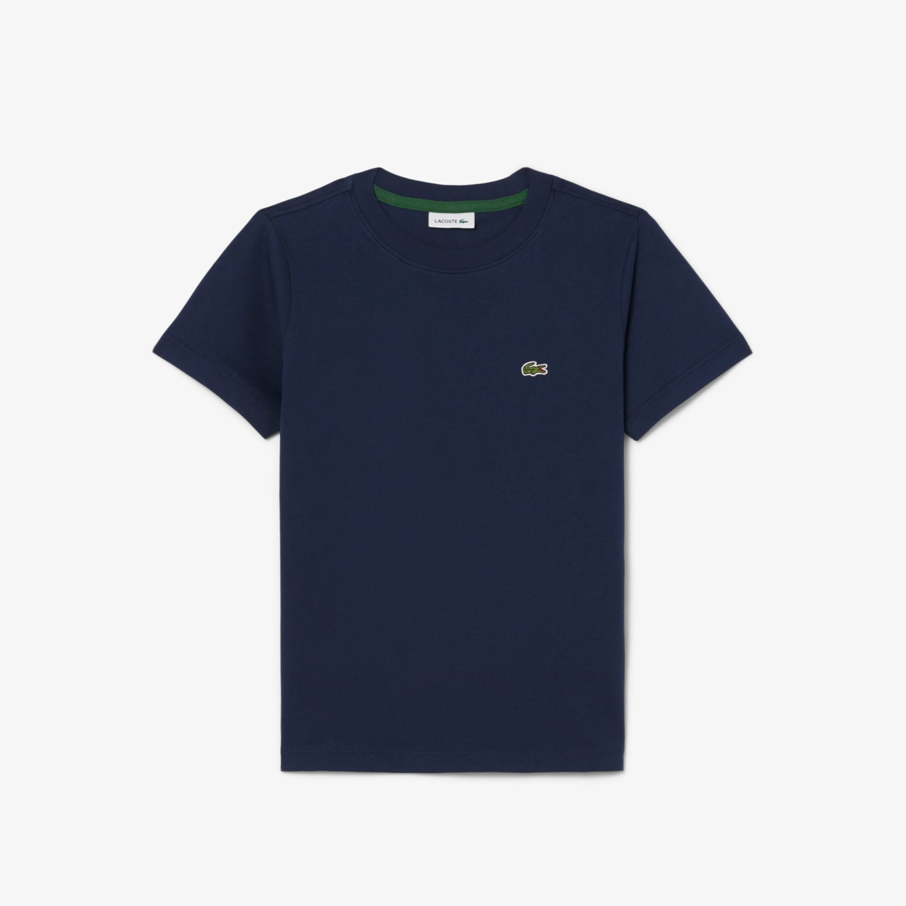 LACOSTE T-Shirt Bambino/Bambina Basic In Cotone Blu
