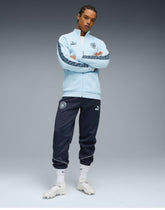PUMA Tuta Manchester City Acetata Con Zip Blu/Azzurra