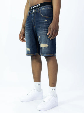 SOLDIER Bermuda Jeans Sabbiato Denim Blu