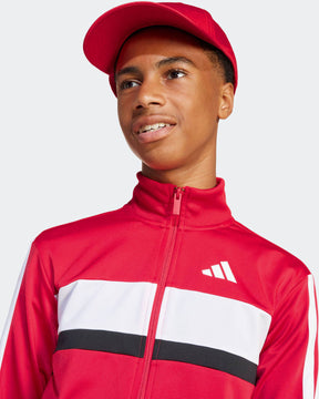 Adidas Performance Tuta Completa Con Zip Bambino Rossa/Bianca/Nera