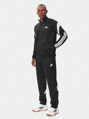 ADIDAS Tuta Acetata Teamsport Con Bande Sulle Maniche Nera/Bianca