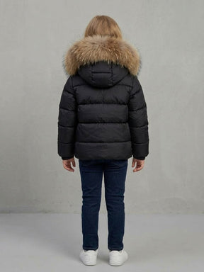 BLAUER Piumino Amory Baby Cappuccio Con Pelliccia Bambina Nero