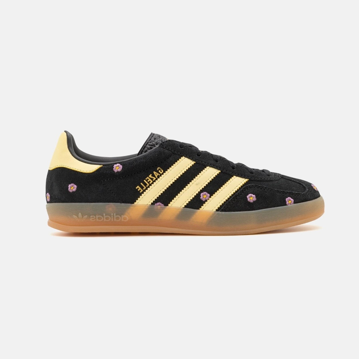Adidas Gazzelle Indoor Con Fiori Ricamati Nera/Gialla