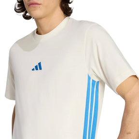 Adidas Completino Uomo Bianco Bande Azzurre Cotone