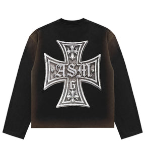 ART SUPER MONEY Felpa CROSS WESTERN Girocollo Nera