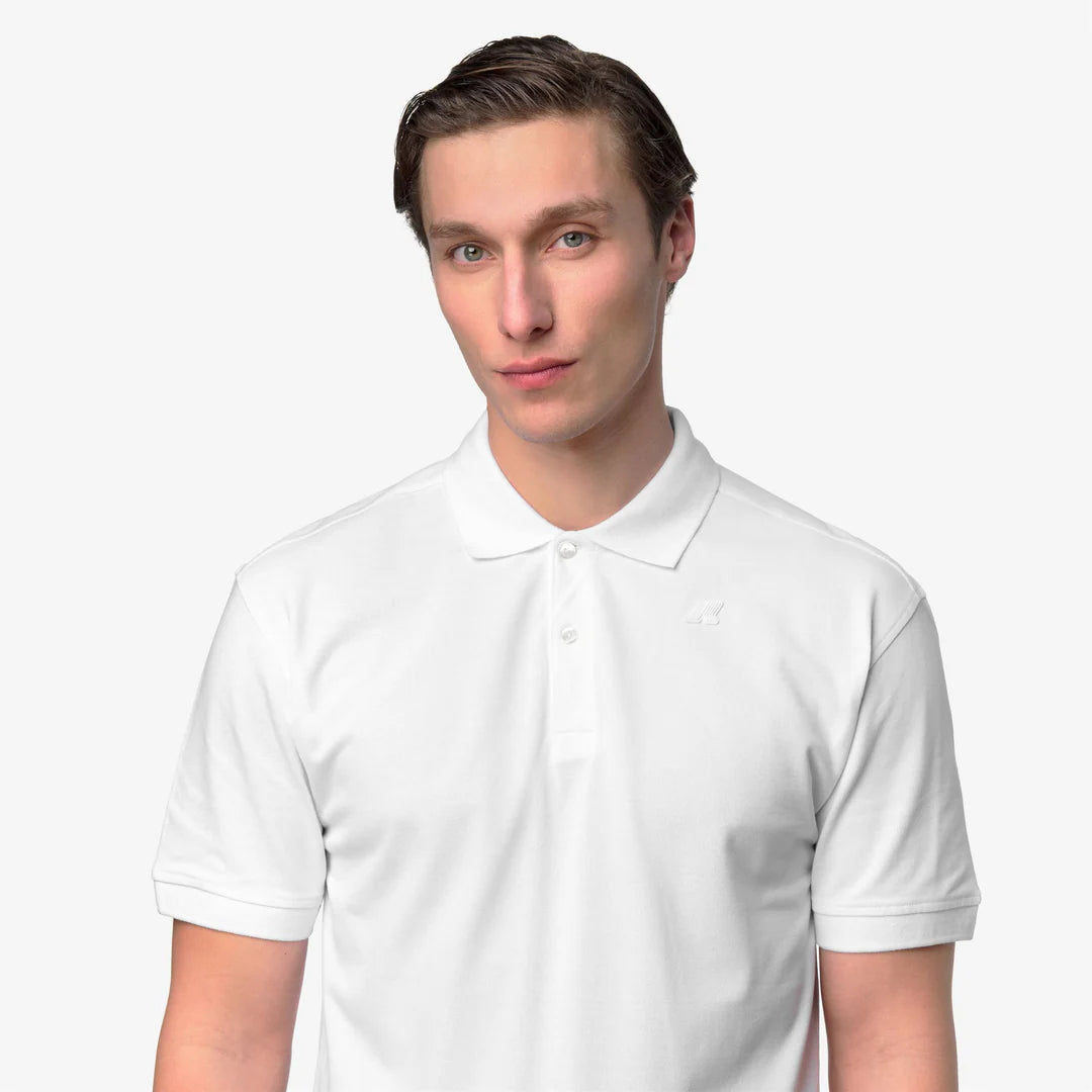 K-WAY Polo Simor Pique Logo Tono Su Tono Bianco