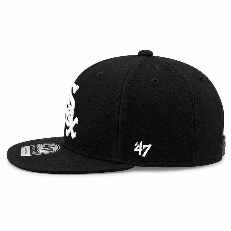 ‘47 Chicago White Sox Cappello Visiera Piatta Nero/Bianco