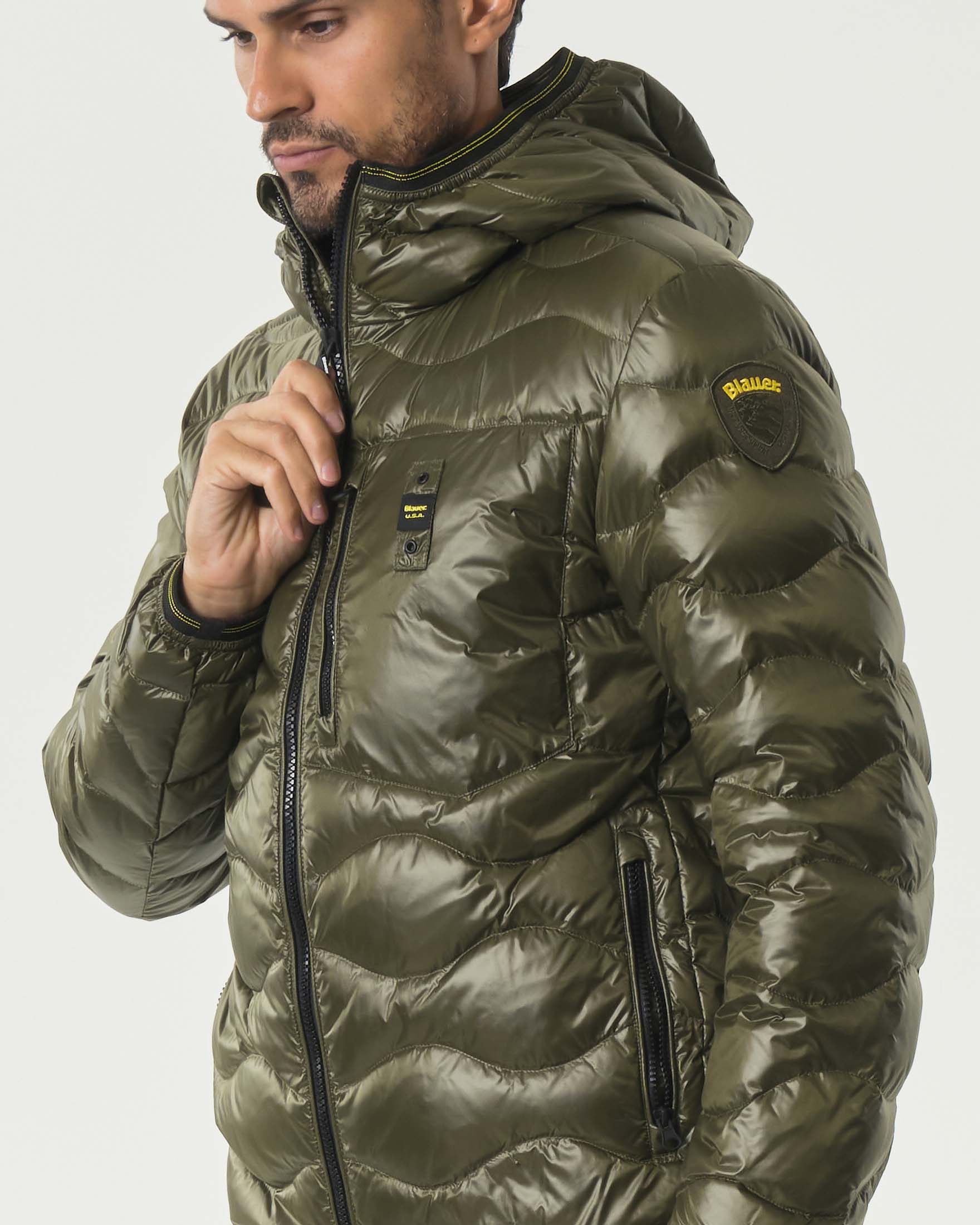 BLAUER Giubbotto Uomo Piumino Invernale Ondulato Verde