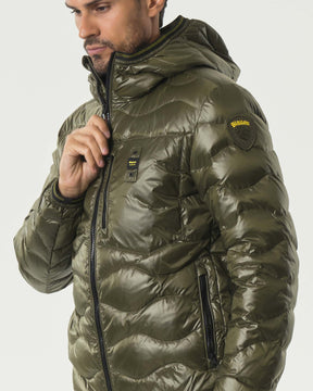 BLAUER Giubbotto Uomo Piumino Invernale Ondulato Verde