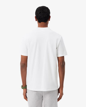 LACOSTE T-Shirt In Piquè Con Marchio Jaquard Command Bianco