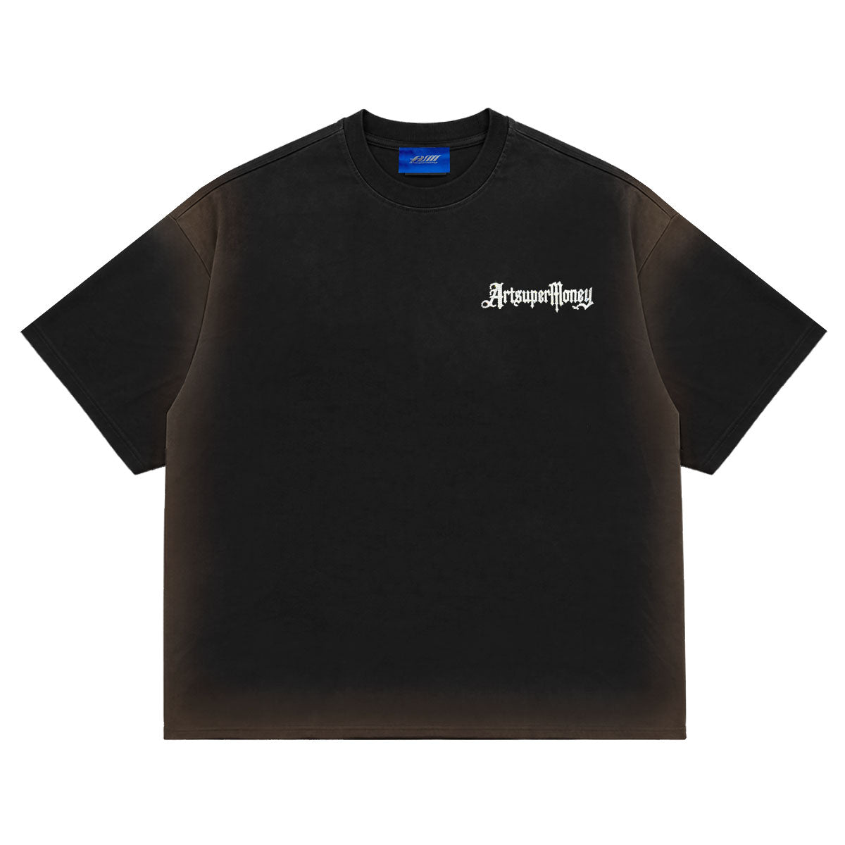 ART SUPER MONEY T-Shirt T-BAR Con Stampa e Strass Retro Nera