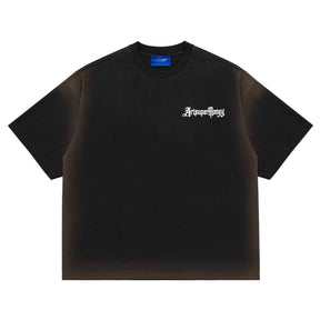 ART SUPER MONEY T-Shirt T-BAR Con Stampa e Strass Retro Nera