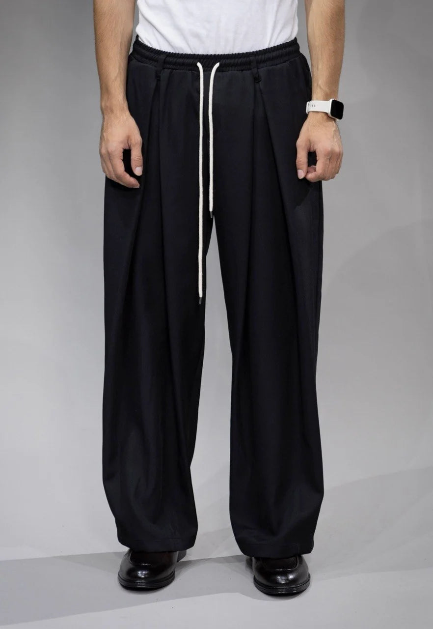 TOKYO Pantalone Baggy Con Elestico In Vita Nero