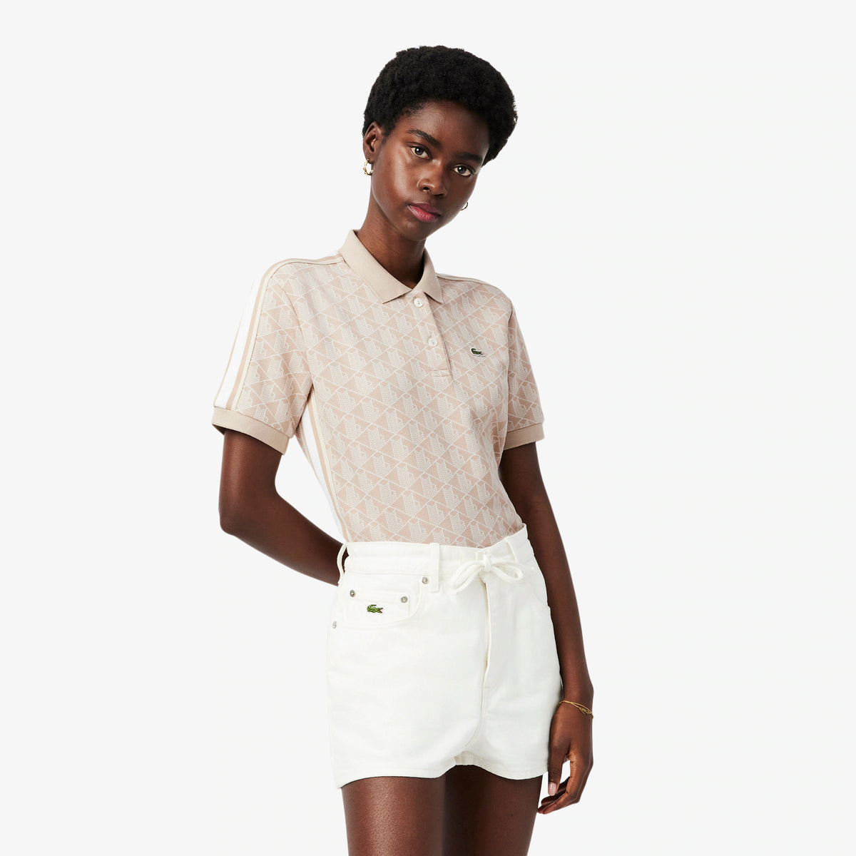 LACOSTE Polo Monogram Donna Panna