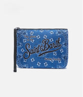 SAINT BARTH Pochette Aline Bandanna Round Denim Blu