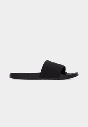 CALVIN KLEIN Ciabatta Nera Con Fascia Logo in Metallo