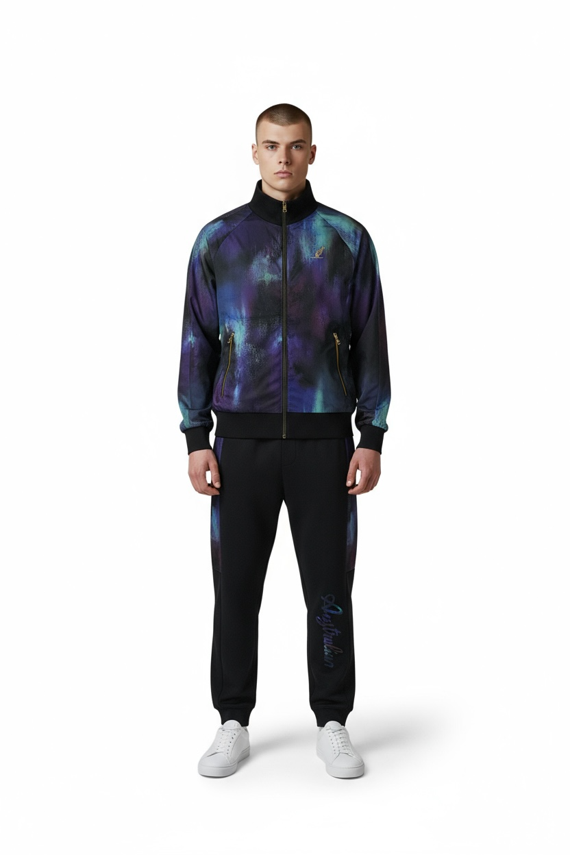 AUSTRALIAN Tuta Con Stampa Multicolor DOUBLE FACE Nera/Viola 25/26