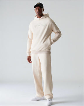 NEW ERA Tuta Felpata Con Cappuccio Pant. Fondo Largo Beige 25/26