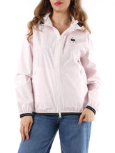 BLAUER Antivento Donna Con Cappuccio Rosa Zip a Contrasto Bianca