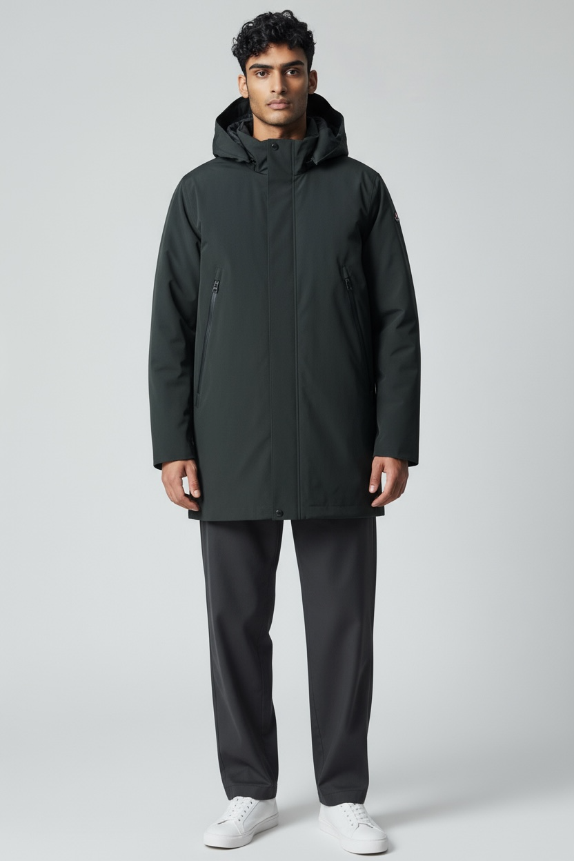 CANADIENS Giubbotto Invernale Liscio Lungo Waterproof Verde