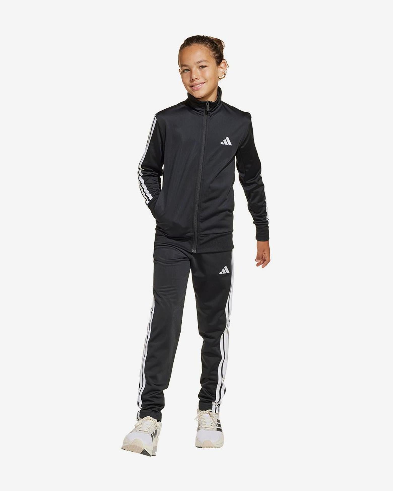 Adidas Performance Tuta Completa Bambino Tre Strisce Nera