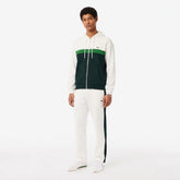 LACOSTE Tuta In Cotone Garzato Con Bande Bianca/Verde