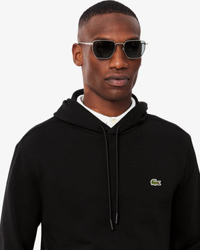 LACOSTE Felpa Con Cappuccio Felpata Basic Beige Nera