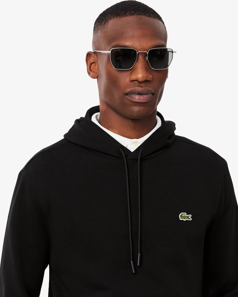 LACOSTE Felpa Con Cappuccio Felpata Basic Beige Nera