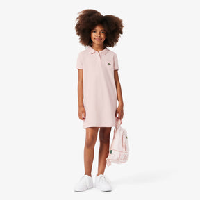 LACOSTE Polo A Vestitino In Cotone Piqué Bambina Basic Rosa
