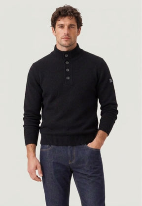 GIANNI LUPO Cardigan Collo Alto Con Bottoni Nero