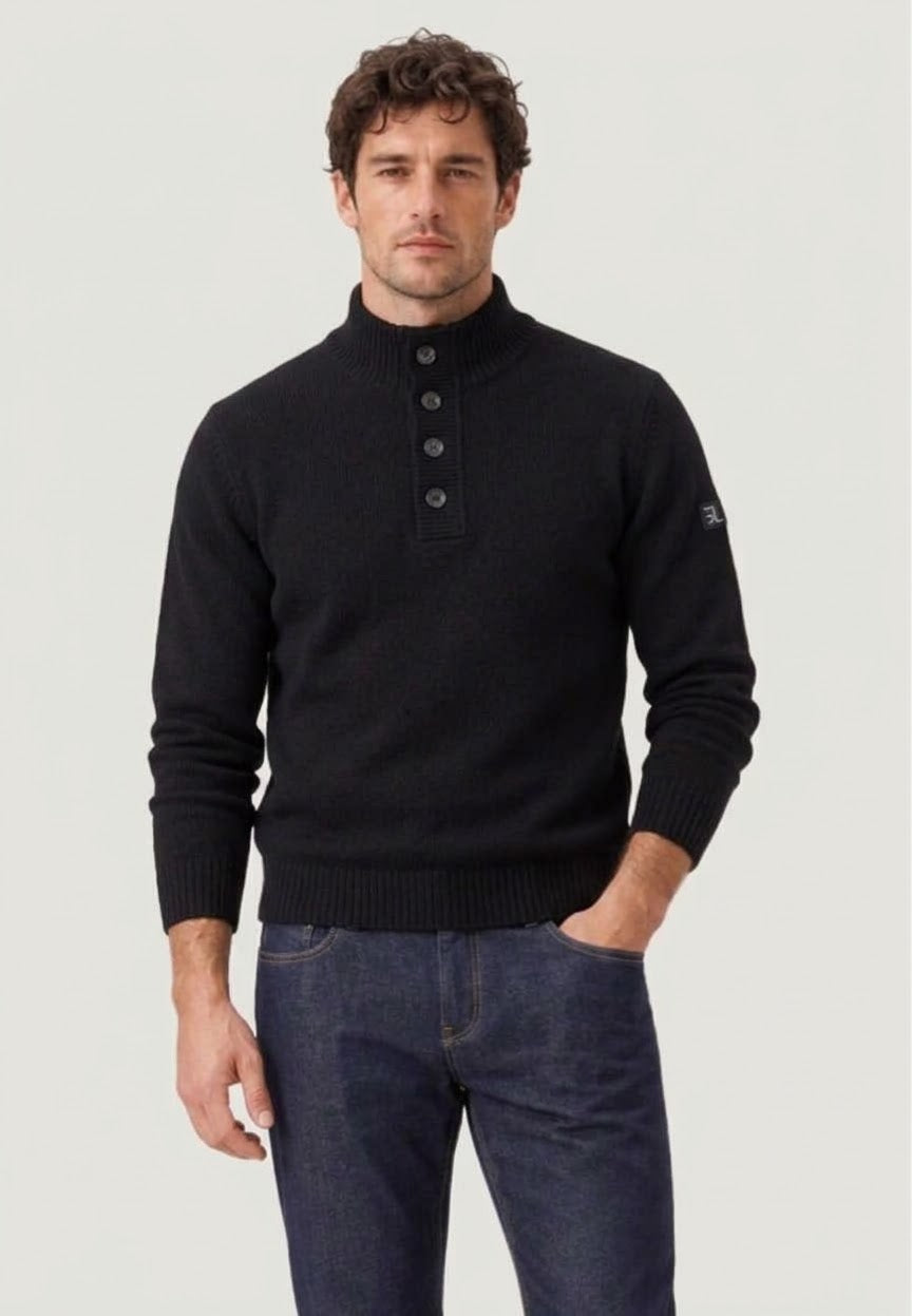GIANNI LUPO Cardigan Collo Alto Con Bottoni Nero