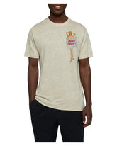 SAINT BARTH T-SHIRT ECSTASEA IN LINO BIANCO CON TASCHINO STAMPATO E RICAMATO