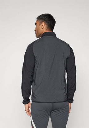 ADIDAS Tuta Manchester United Leggera In Microfibra Con Zip Grigia/Rossa