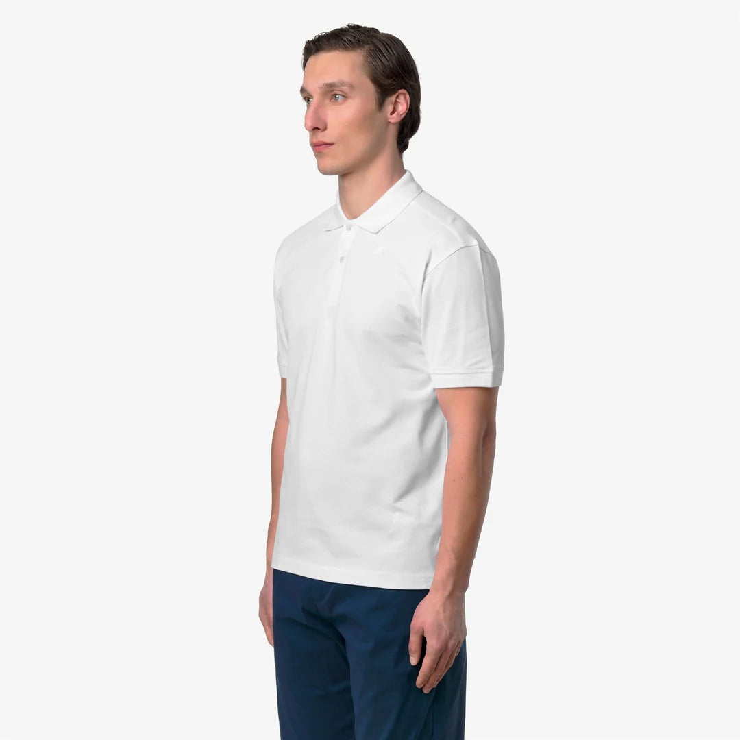 K-WAY Polo Simor Pique Logo Tono Su Tono Bianco