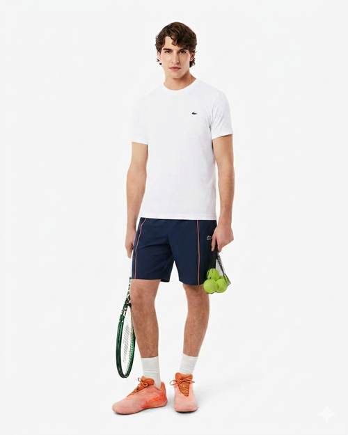 LACOSTE Completino Logo Retro Bianco/Arancione