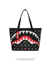 SPRAYGROUND BORSA GRAY PEEKING CHARACTER CHECK TOTE Nera