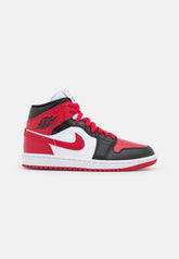 NIKE Scarpa In Pelle Air Jordan 1Mid Rossa/Nera/Bianca