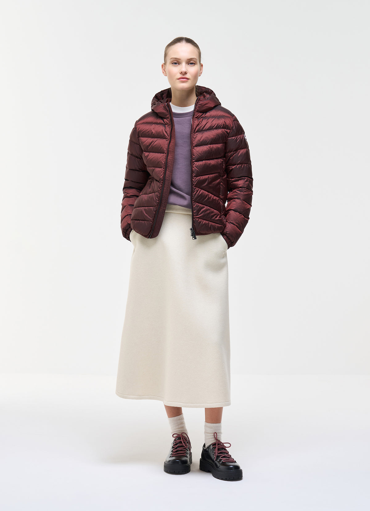 COLMAR Donna Piumino Icon Fasciato Con Cappuccio Bordeux 26/27