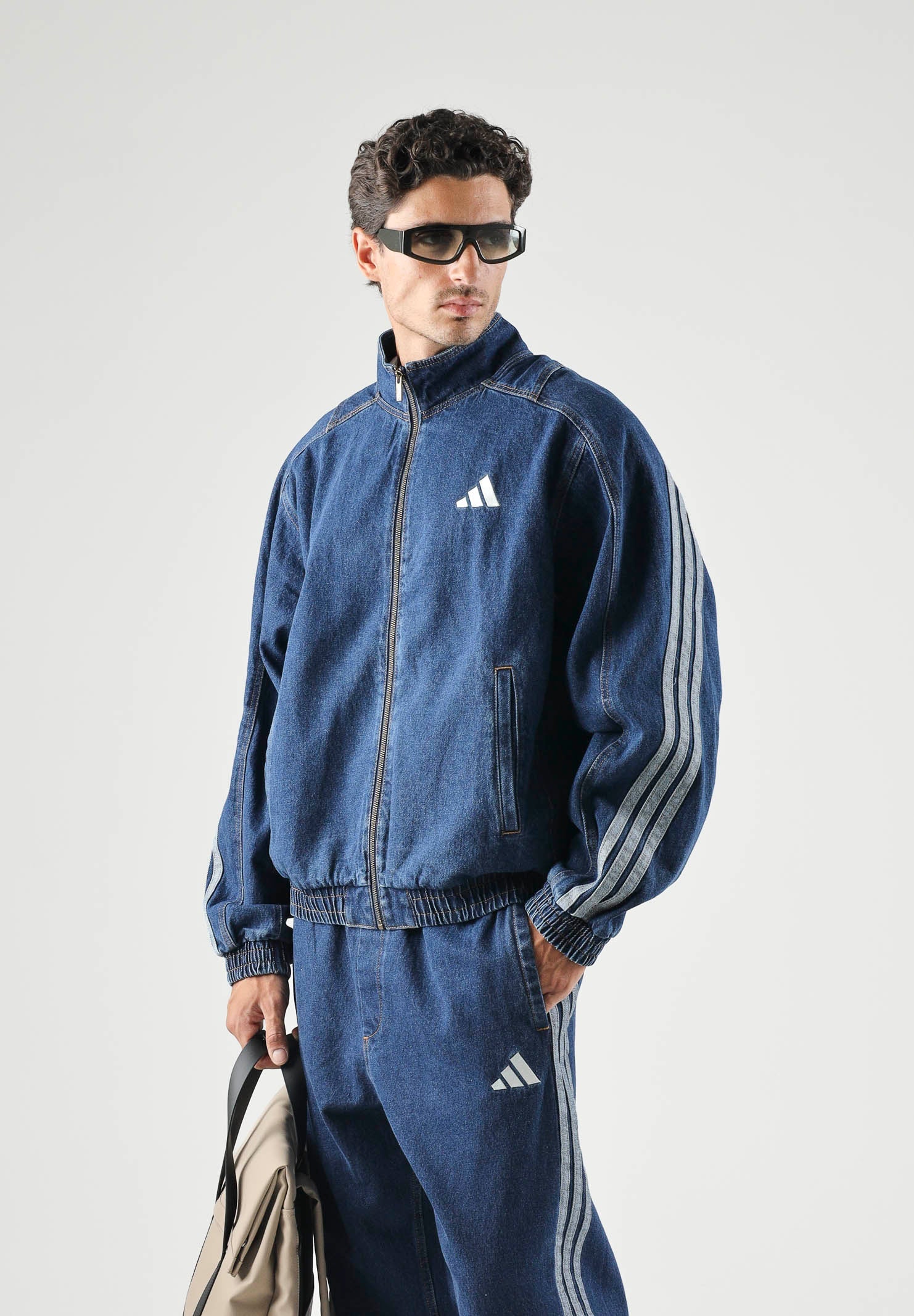ADIDAS Coordinato Denim Preloved a Con Bande Bianche