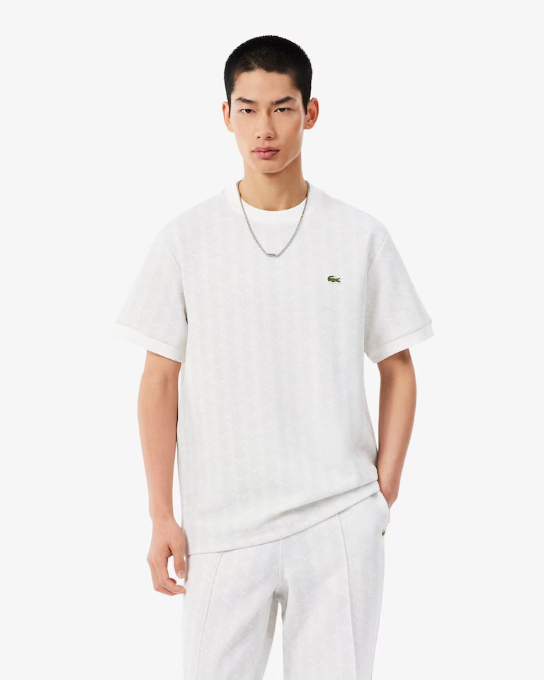 LACOSTE T-Shirt Monogram Uomo Bianca