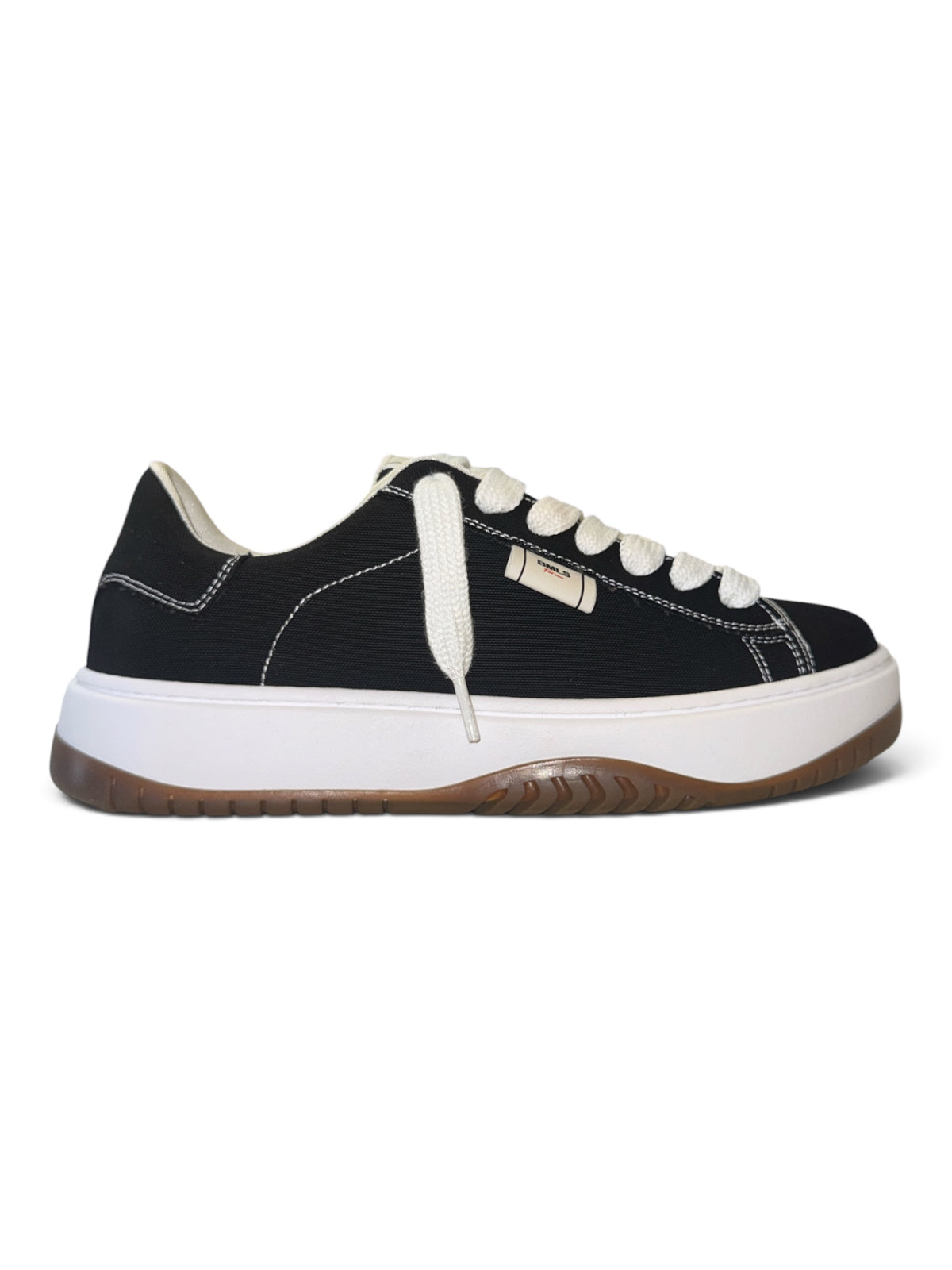 BRIAN MILLS Sneaker In Canvas Nera Suola Bianca