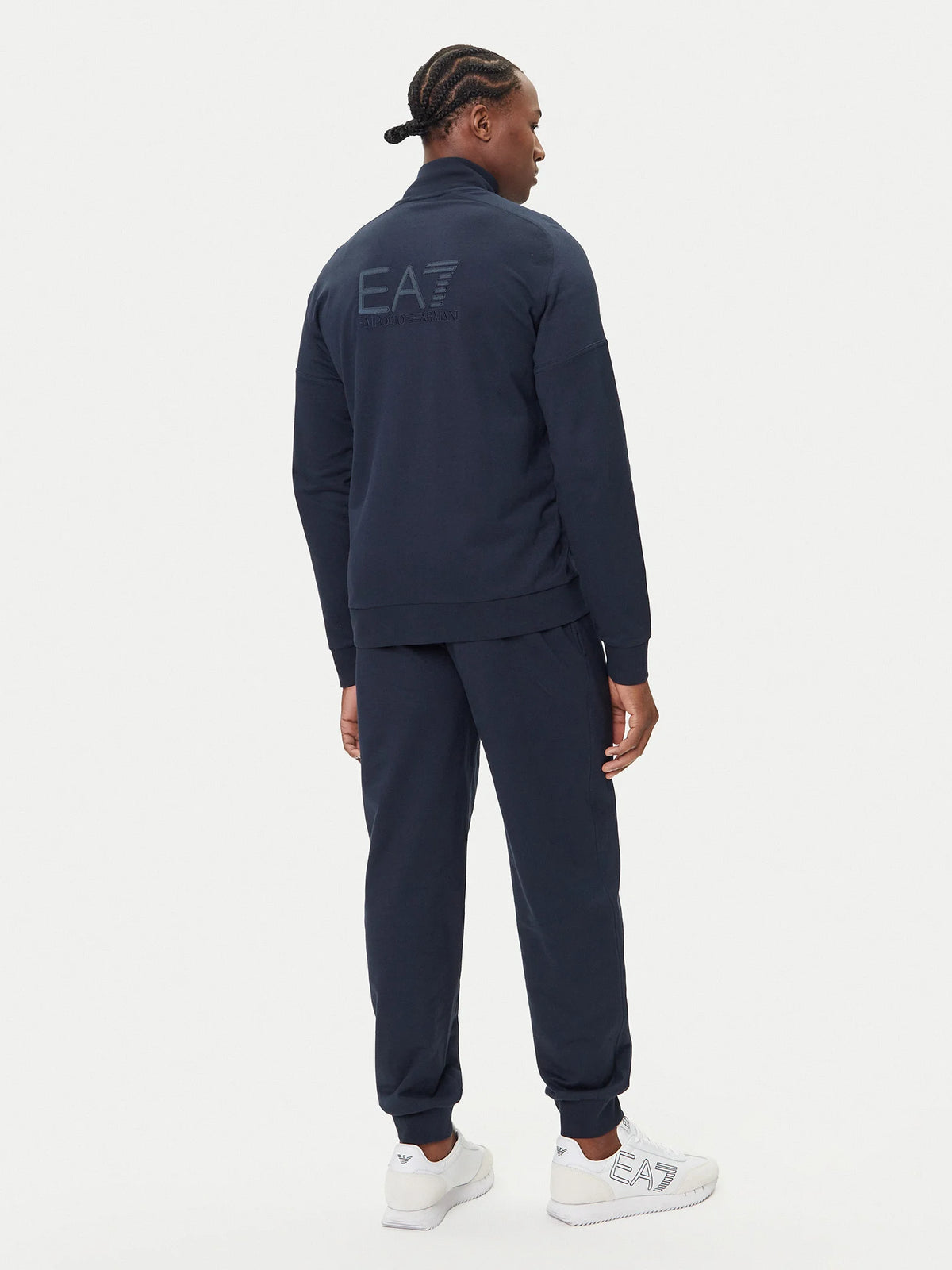 EMPORIO ARMANI Tuta Leggera In Cotone Con Zip Blu 25/26
