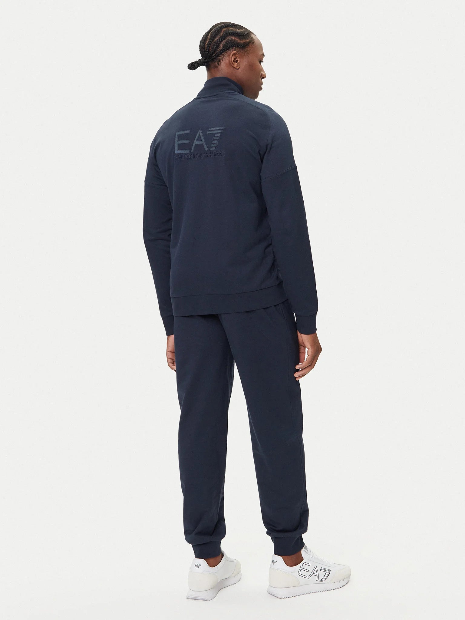 EMPORIO ARMANI Tuta Leggera In Cotone Con Zip Blu 25/26