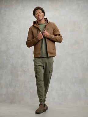 BLAUER Felpa In Neoprene Con Cappuccio Cammello