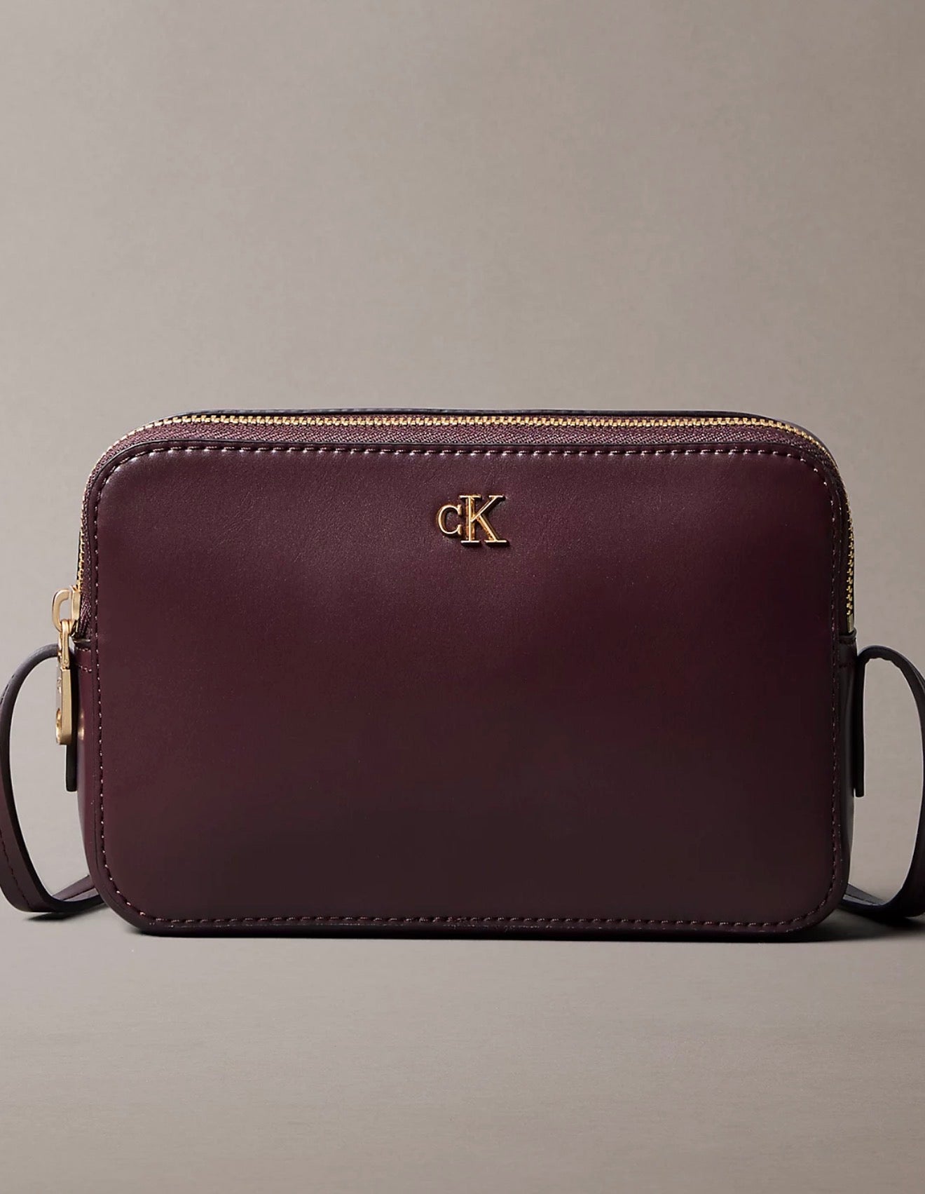 BORSA CALVIN KLEIN DONNA Con Elementi Metallici Con Logo Monogramma Bordeaux