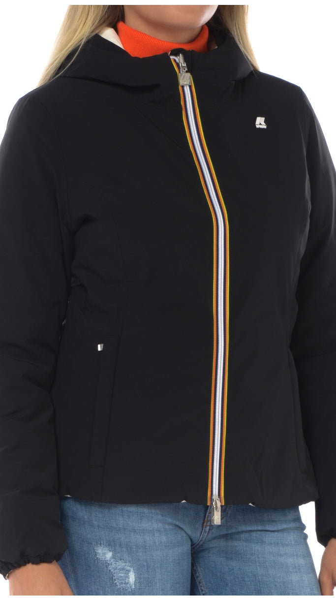 K-WAY DONNA GIUBBOTTO LYLY WARM DOUBLE FACE BLACKP-BEIGE E