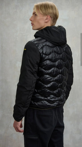 BLAUER Giubbotto Uomo Piumino Invernale Ondulato Manica Liscia Nero