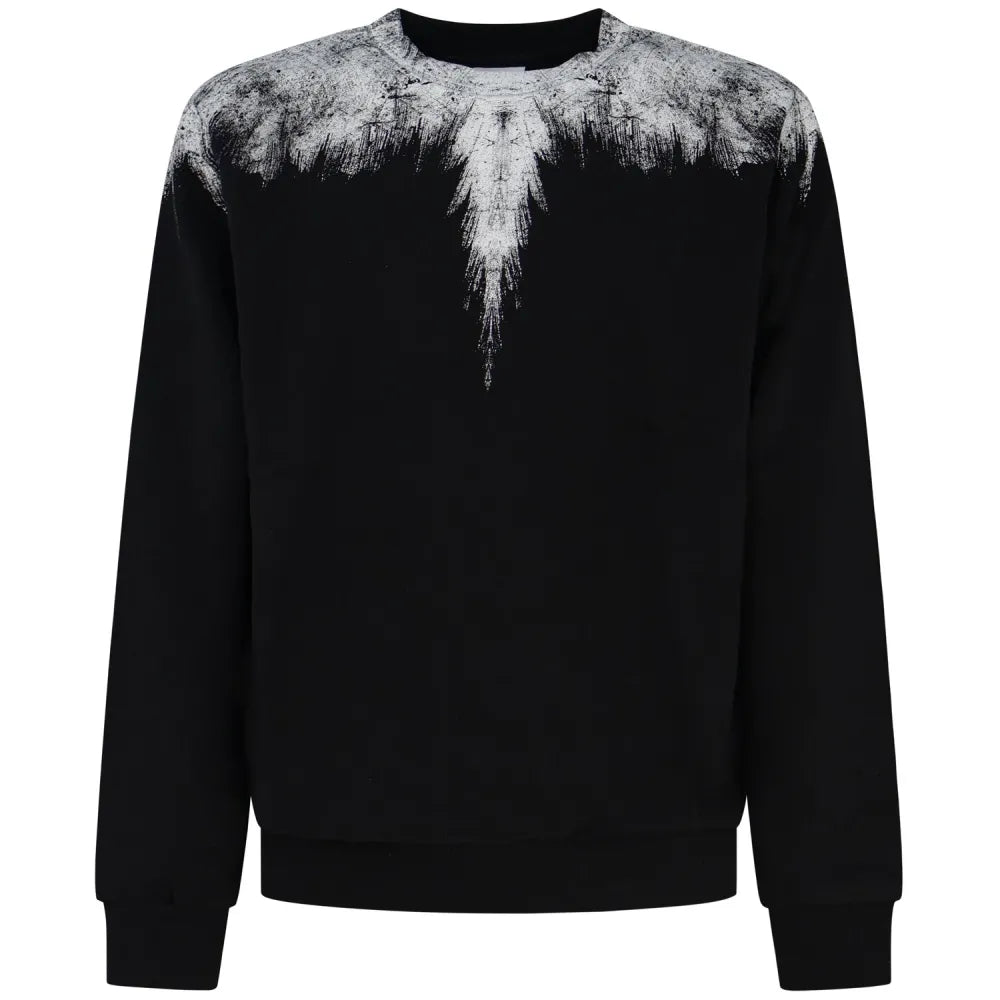 COUNTY OF MILAN Felpa Marcelo Burlon Nera Con Ali Graffito Bianche