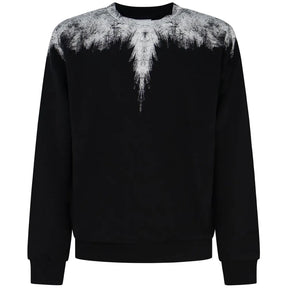 COUNTY OF MILAN Felpa Marcelo Burlon Nera Con Ali Graffito Bianche